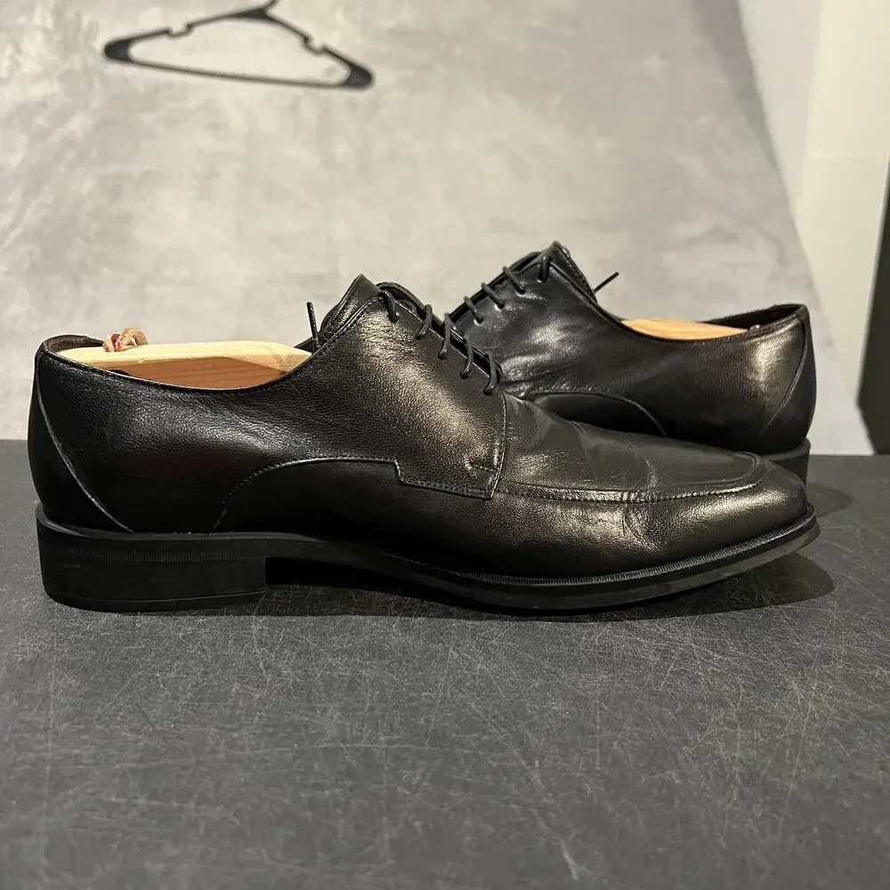 Bruno Magli Shoes Mens Size 9.5 Black Leather Oxford Dress Lace Up Made In Italy